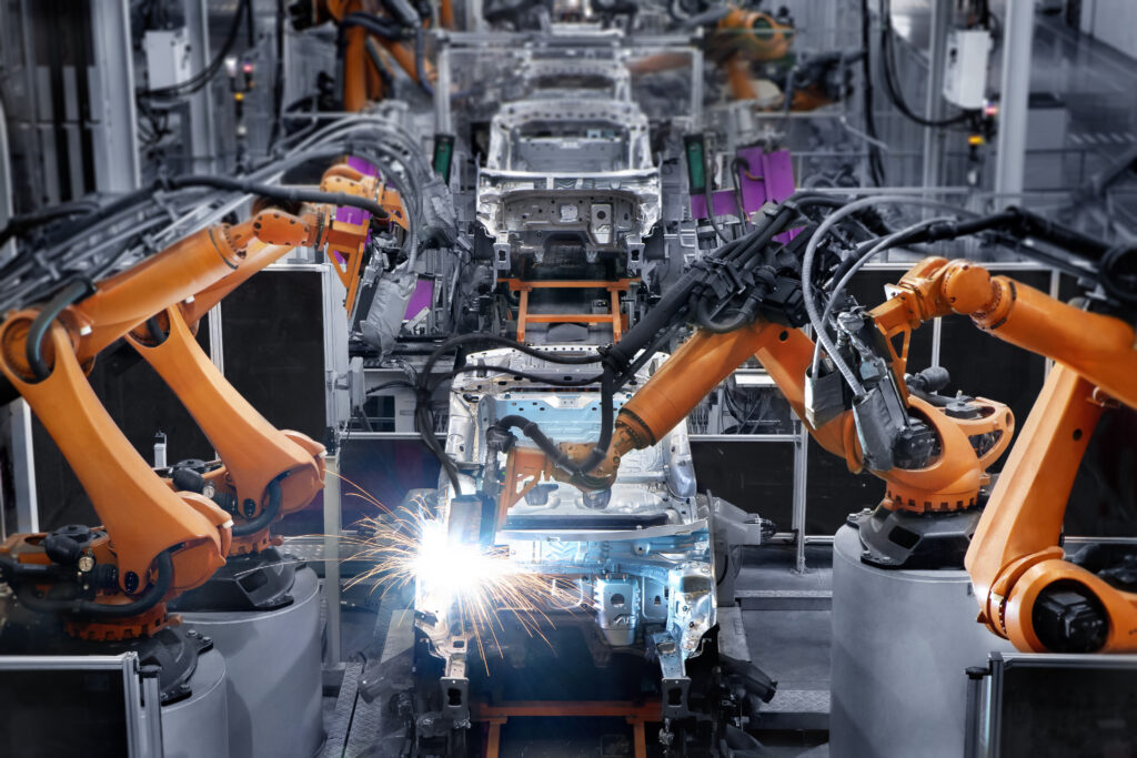 Assembly line automotive facility with robotic capabilities
