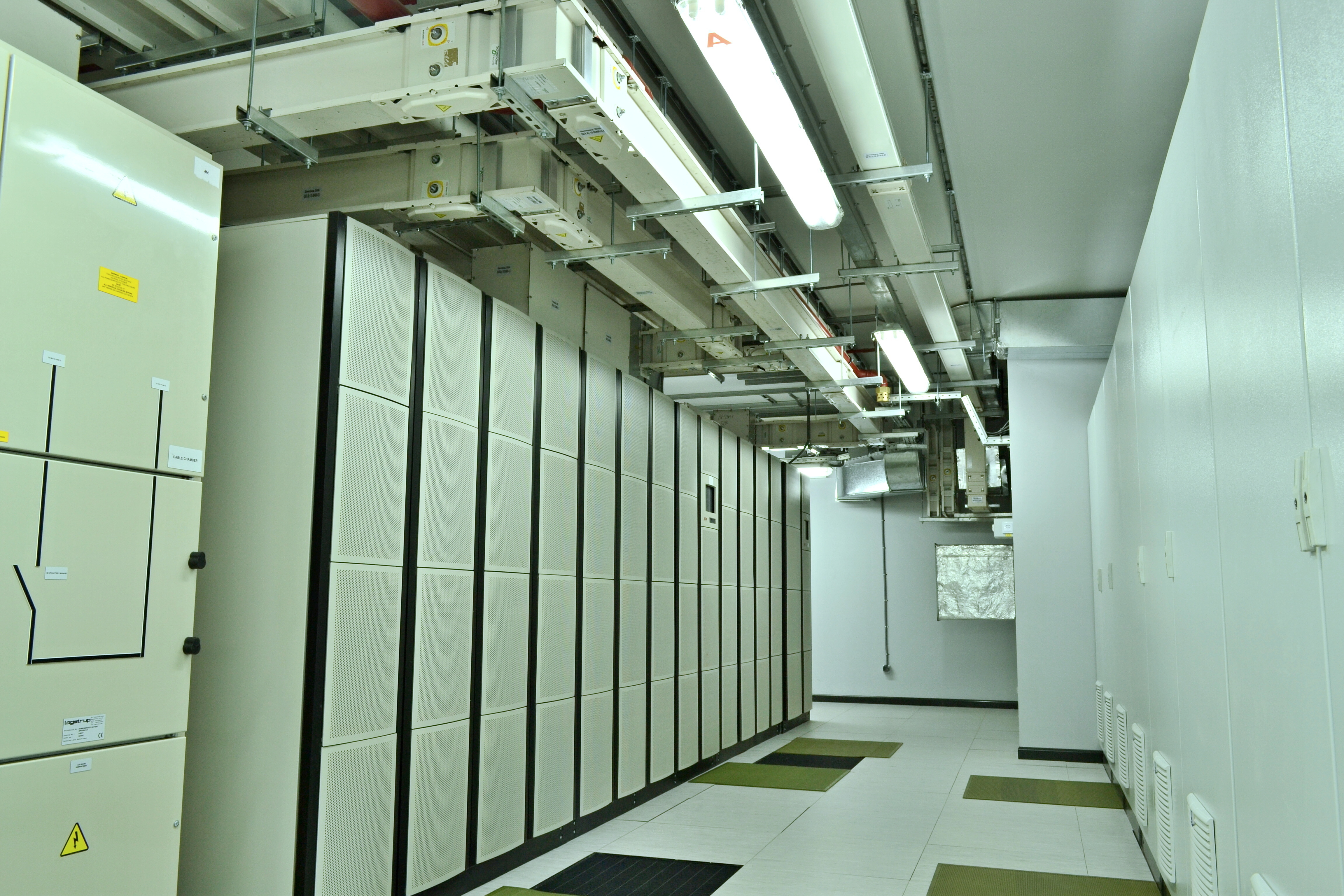 Data center electrical room with cooling air handler units (CRAHU)
